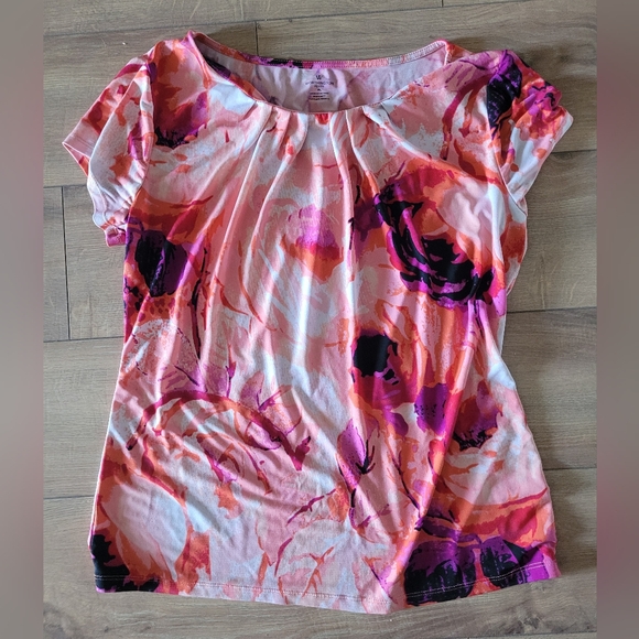 Worthington Rose Tiedye Blouse Pl - Picture 1 of 3